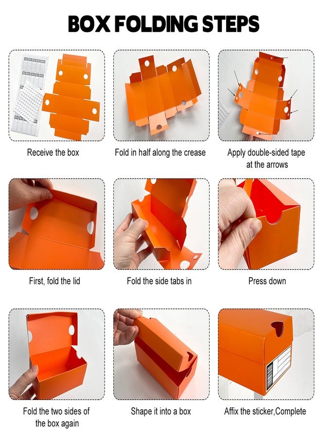 Foxtell 24 Pack Mini Sneaker Boxes for Party Favors 6.1 x 3.9 x 2.6 Inch Mini Shoe Gifts Boxes for Candies Cookies Snacks Sports Small Gift Case with Label for Wedding, Holiday, Birthday Party Favor (Orange) - Image 3